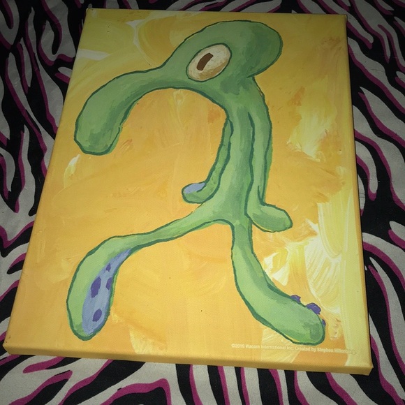 SpongeBob Squarepants Art Squidward Painting Poshmark M 60b71e4988cce3d290dab1e1